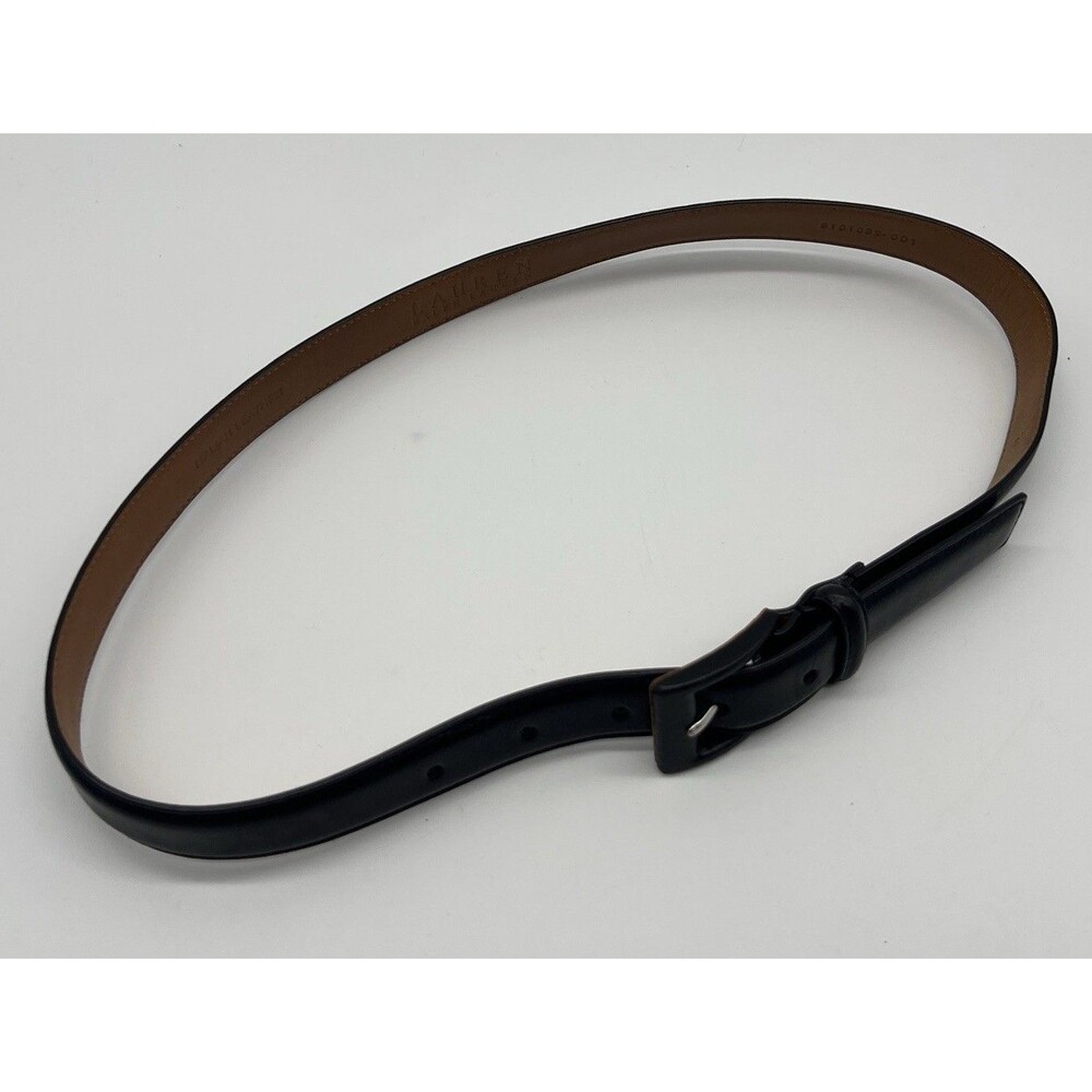 Ralph Lauren Black Brown Italian Leather Belt Women's Size S 32” #9101099-001
